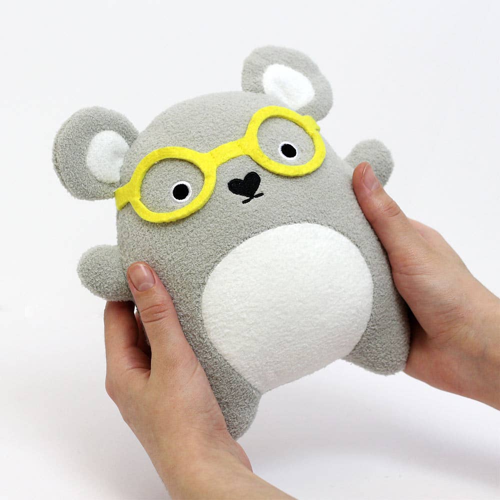 Noodoll - Plush Toy - Ricehawking - Grey Bear with Yellow Glasses