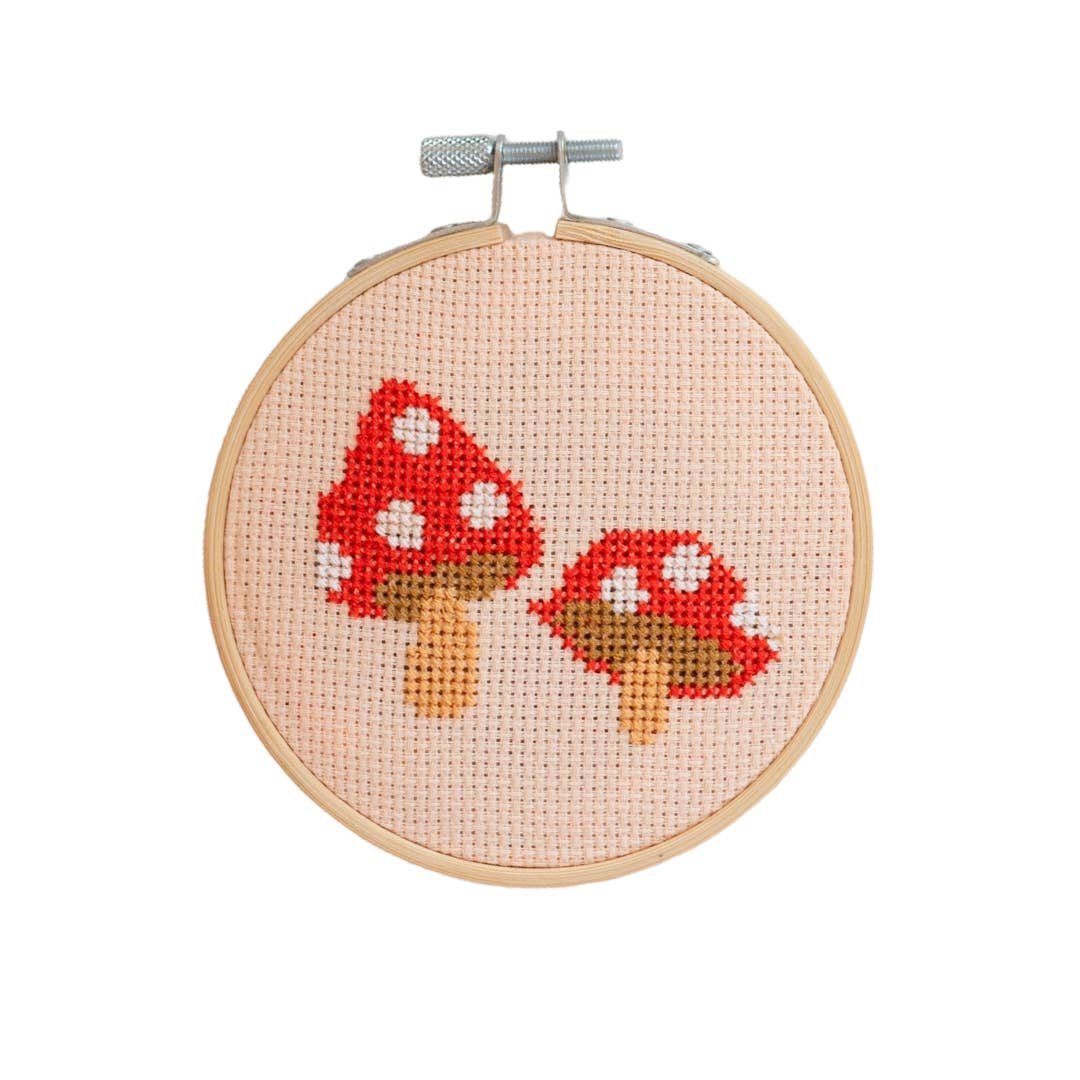 Cotton Clara - Toadstool Cross Stitch Kit - Red