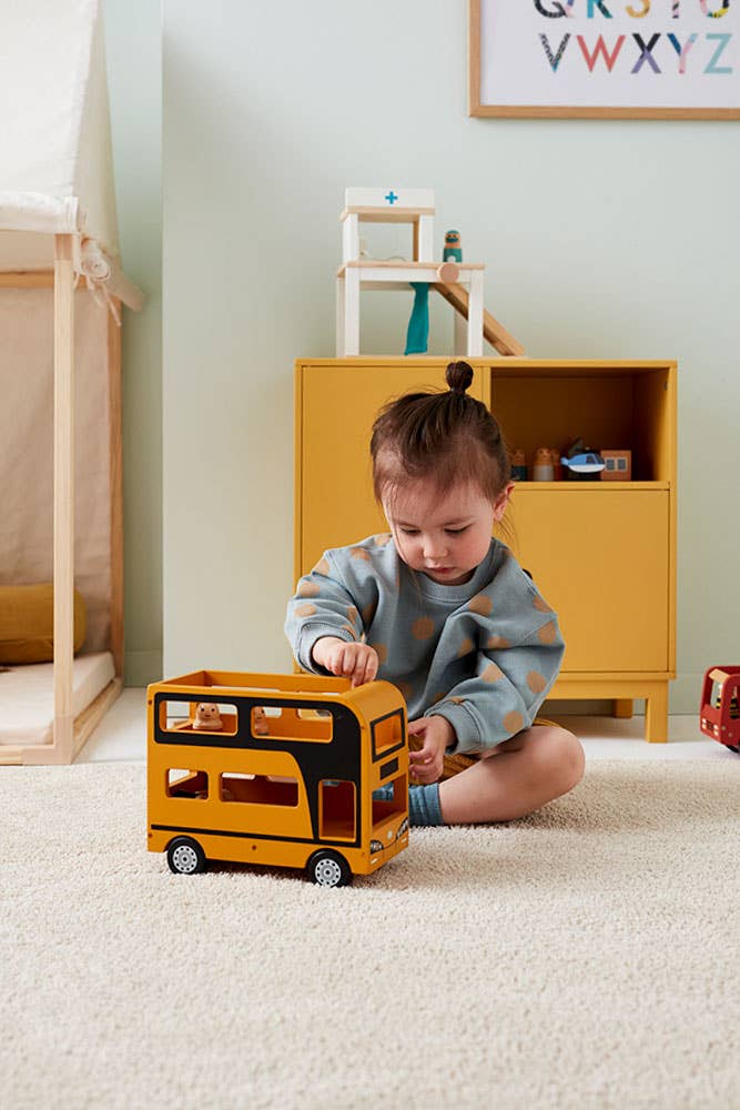 Kids Consept - Double decker wooden Bus AIDEN with accessories