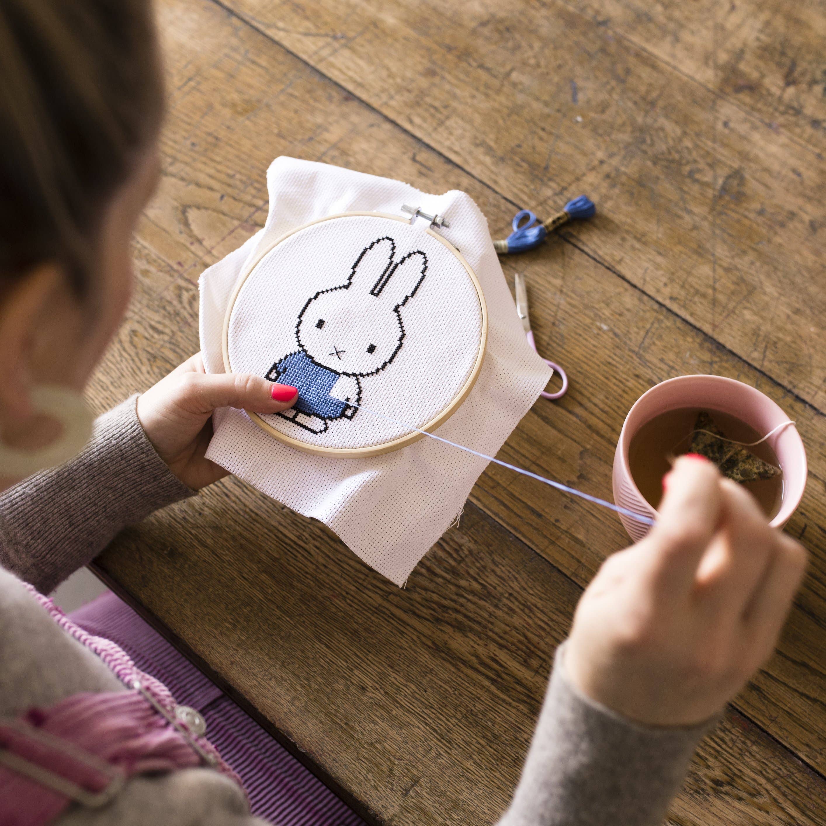 Cotton Clara - Miffy - Blue Cross Stitch Kit: Blue Top