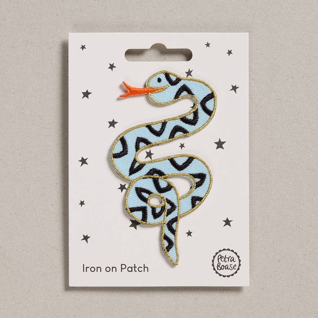 Petra Boase Iron on Patch - Blue Snake