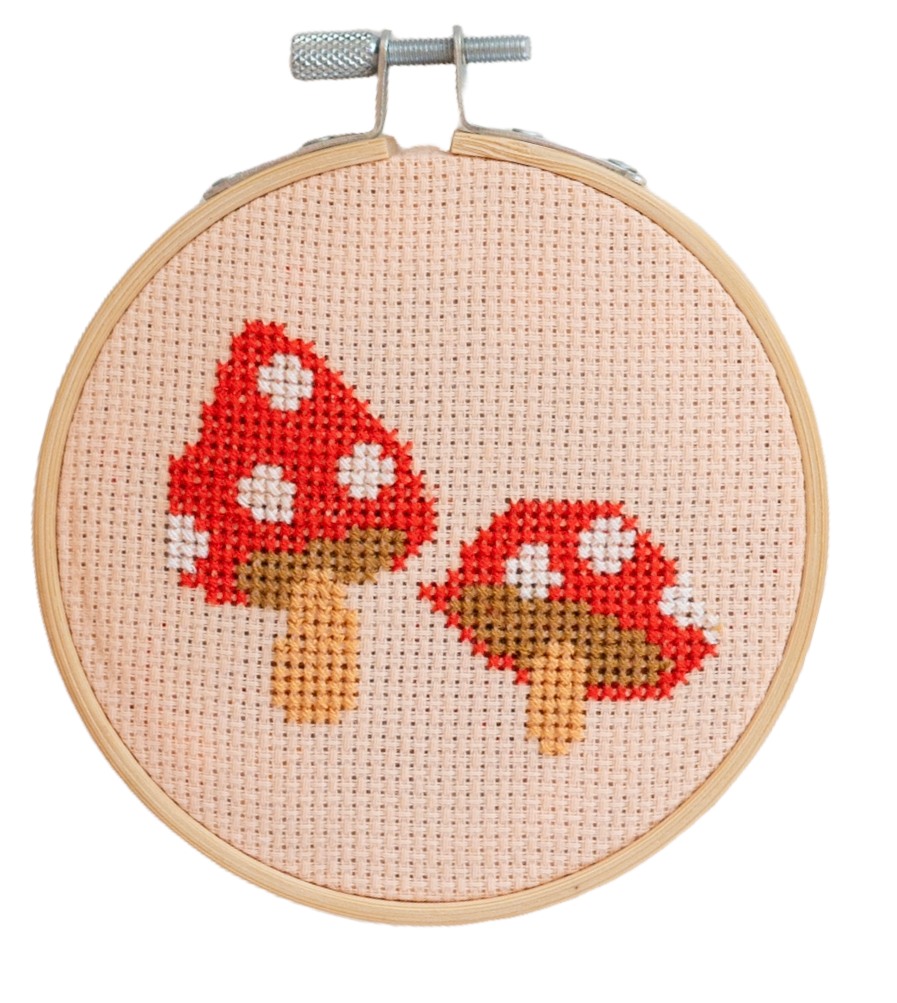 Cotton Clara - Toadstool Cross Stitch Kit - Red