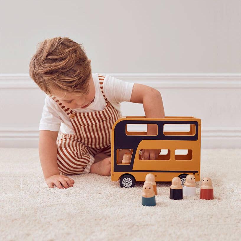 Kids Consept - Double decker wooden Bus AIDEN with accessories