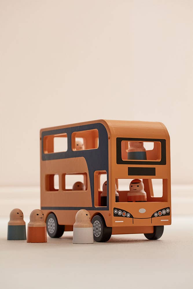 Kids Consept - Double decker wooden Bus AIDEN with accessories