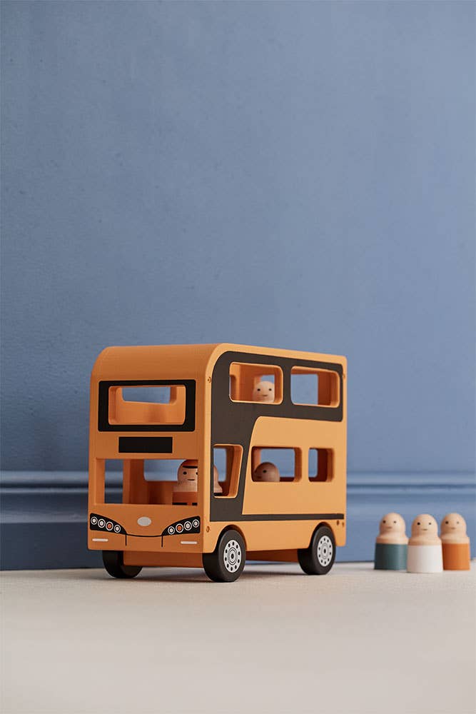 Kids Consept - Double decker wooden Bus AIDEN with accessories